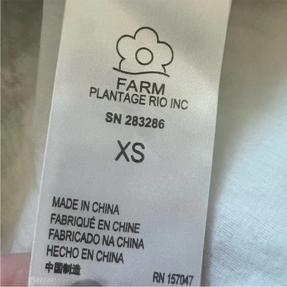 New FARM RIO Mixed Palm Wrap Dress Green White Multi Bohemian Midi Casual NWT XS - Picture 13 of 14